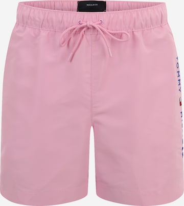 Shorts de bain Tommy Hilfiger Underwear en rose : devant