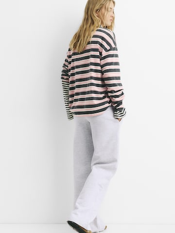 Pull&Bear Wide leg Broek in Grijs