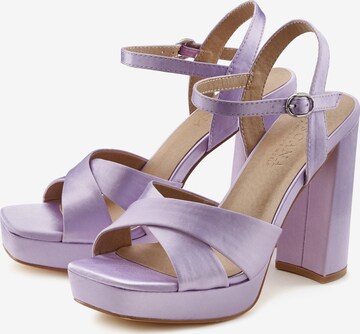 LASCANA Sandalen met riem in Lila