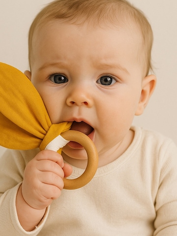 Bijou 'Teething' PAPATE en jaune : devant