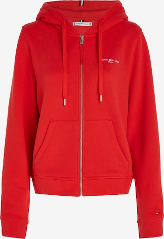 TOMMY HILFIGER Zip-Up Hoodie in Red: front