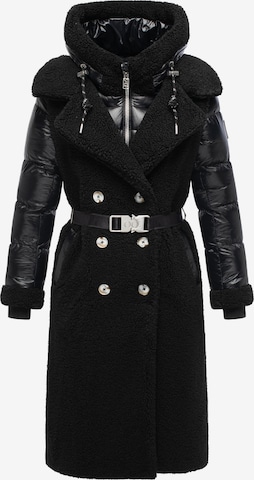 NAVAHOO Wintermantel 'Kuscheltraum 14' in Schwarz: Vorderseite