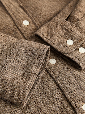 JACK & JONES Regular Fit Hemd 'Stanley' in Braun