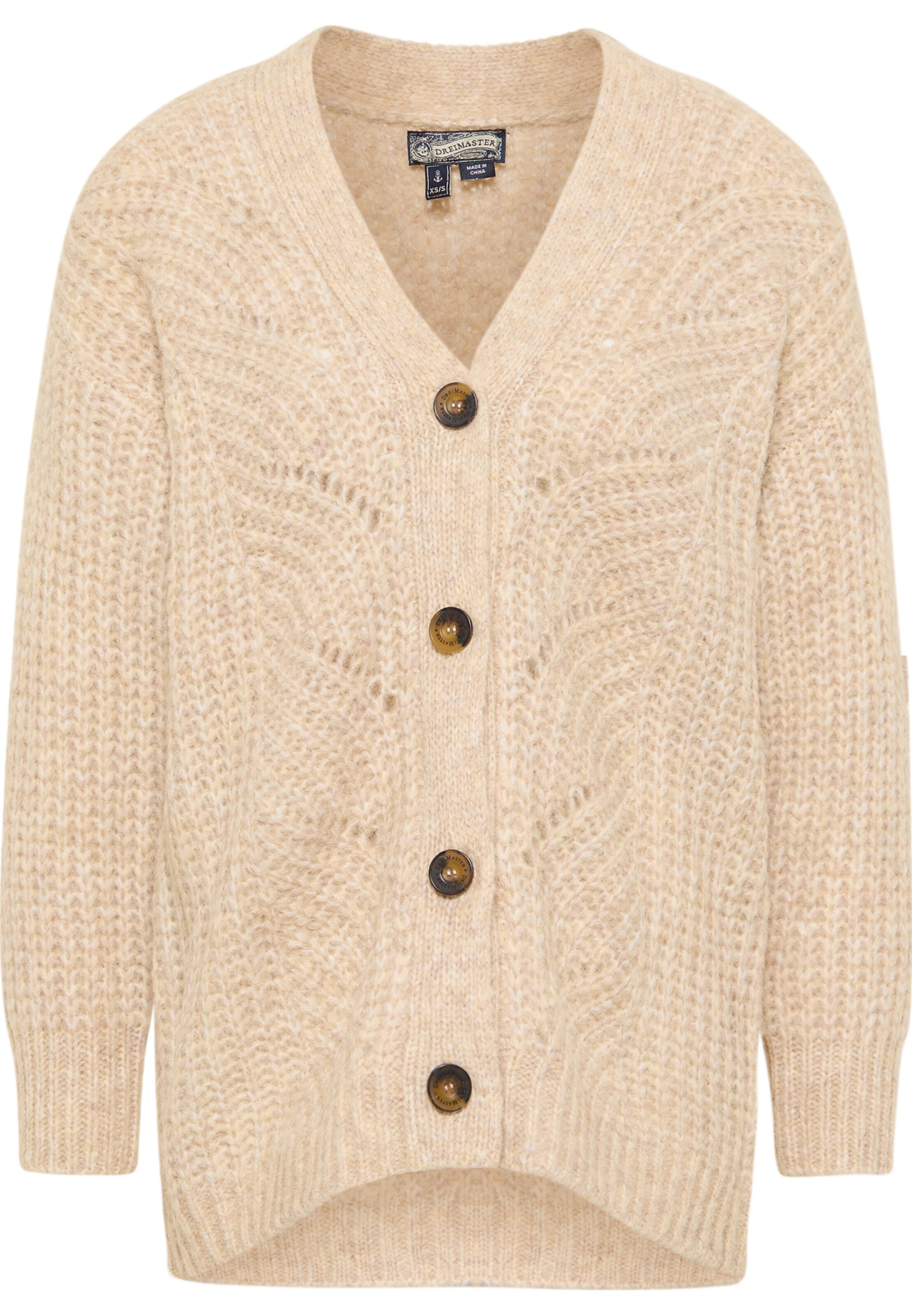 DreiMaster Vintage Strickjacke 'Imane' in Beige: Vorderseite