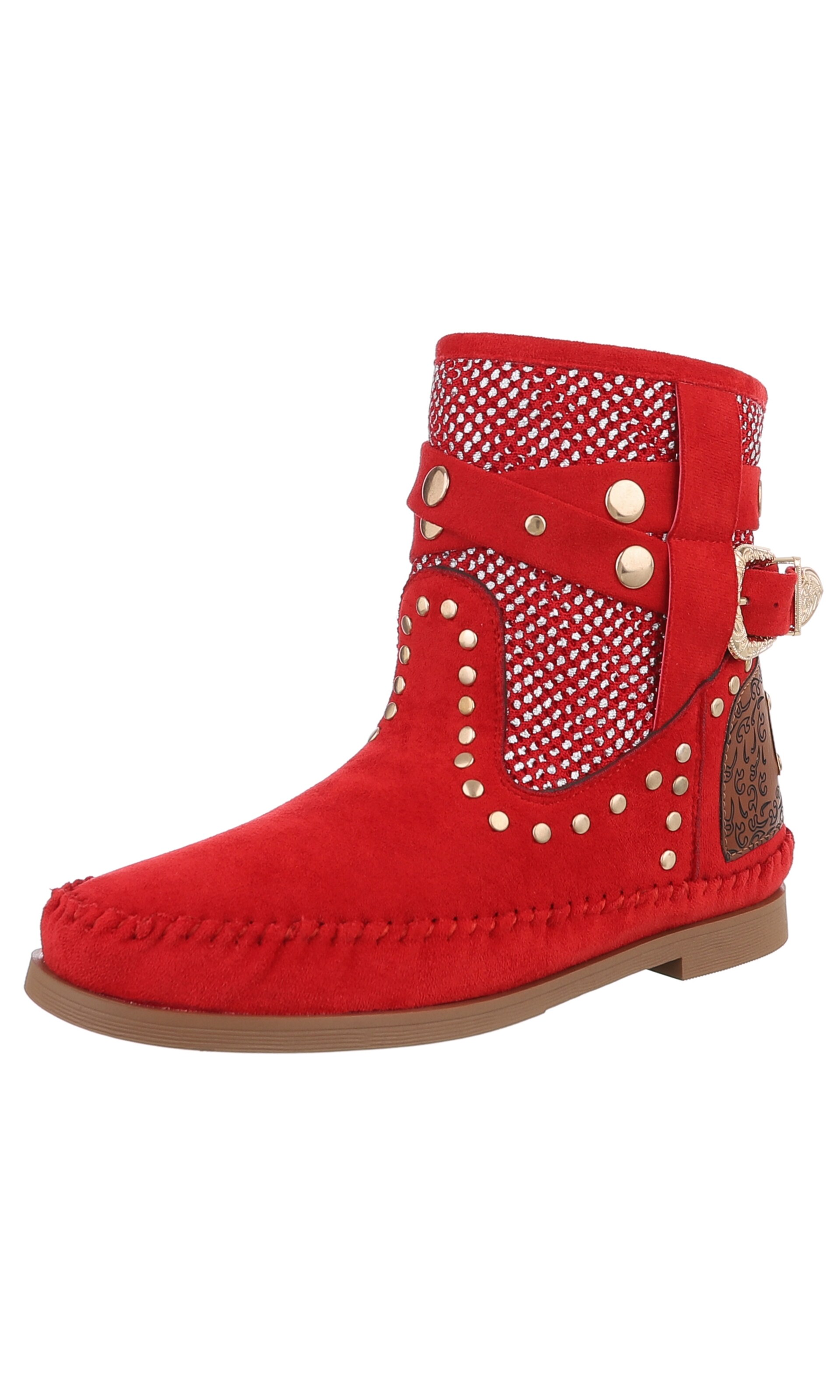 Ital-Design Stiefelette in Rot: Vorderseite