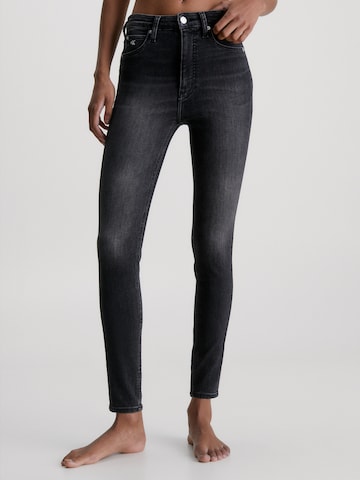 Skinny Jeans de la Calvin Klein Jeans pe negru: față