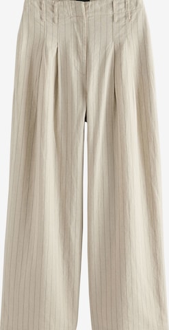 NextLoosefit Hlače s naborima - bež boja: prednji dio