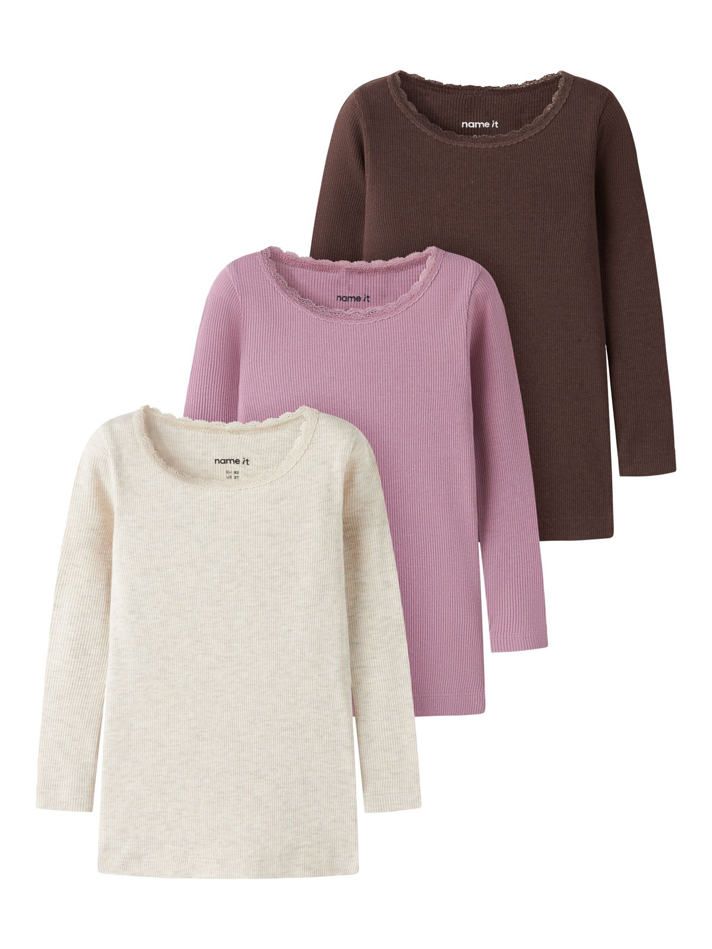 NAME IT T-Shirt en 122-128 en beige / marron / rose, Vue avec produit