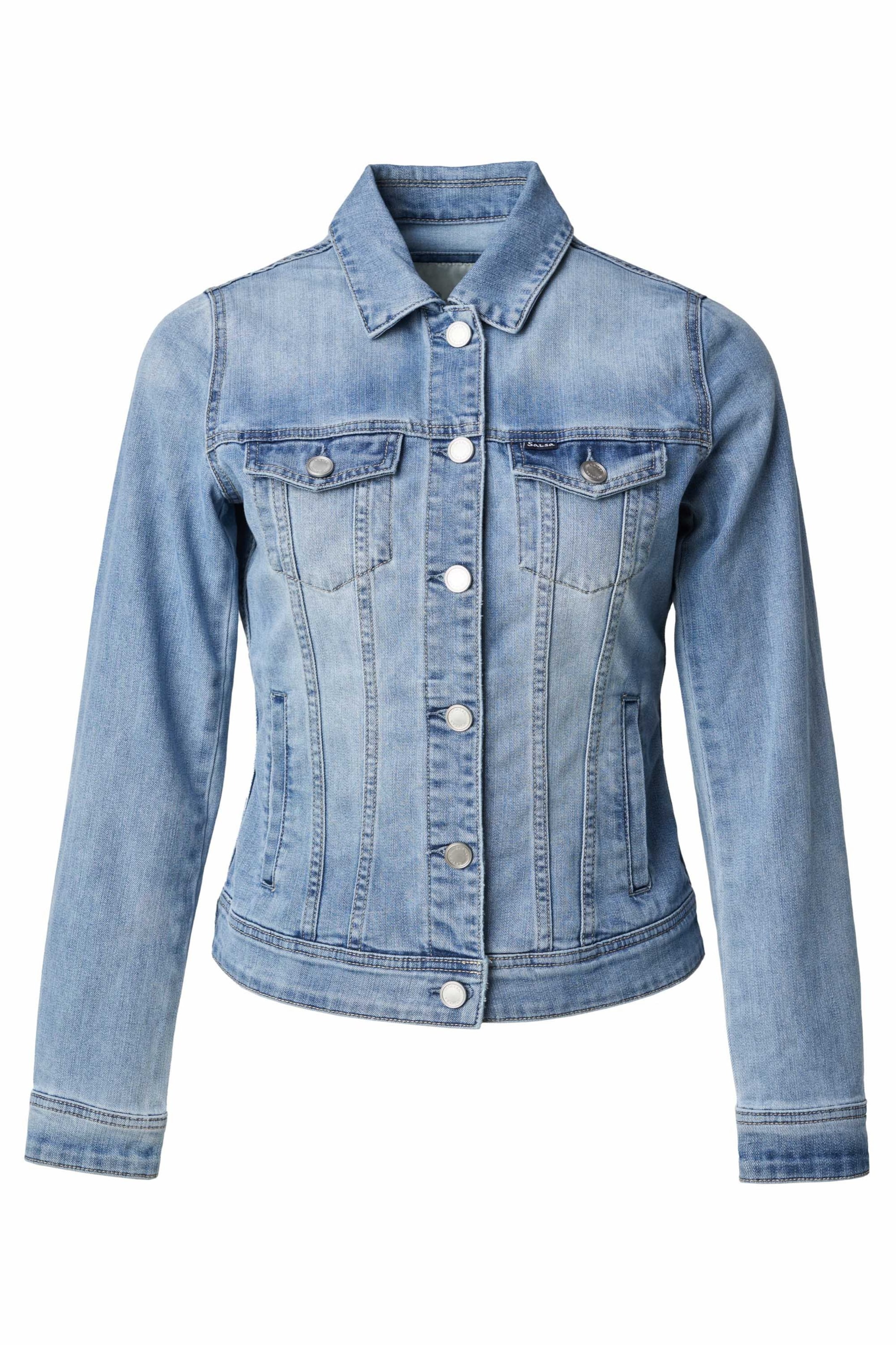 Salsa Jeans Φθινοπωρινό και ανοιξιάτικο μπουφάν 'Orange' σε μπλε: μπροστά