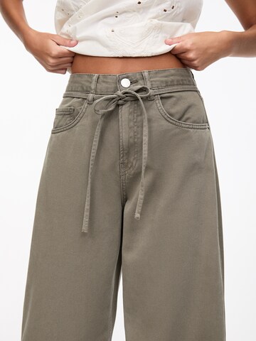 Wide leg Jeans de la Pull&Bear pe verde