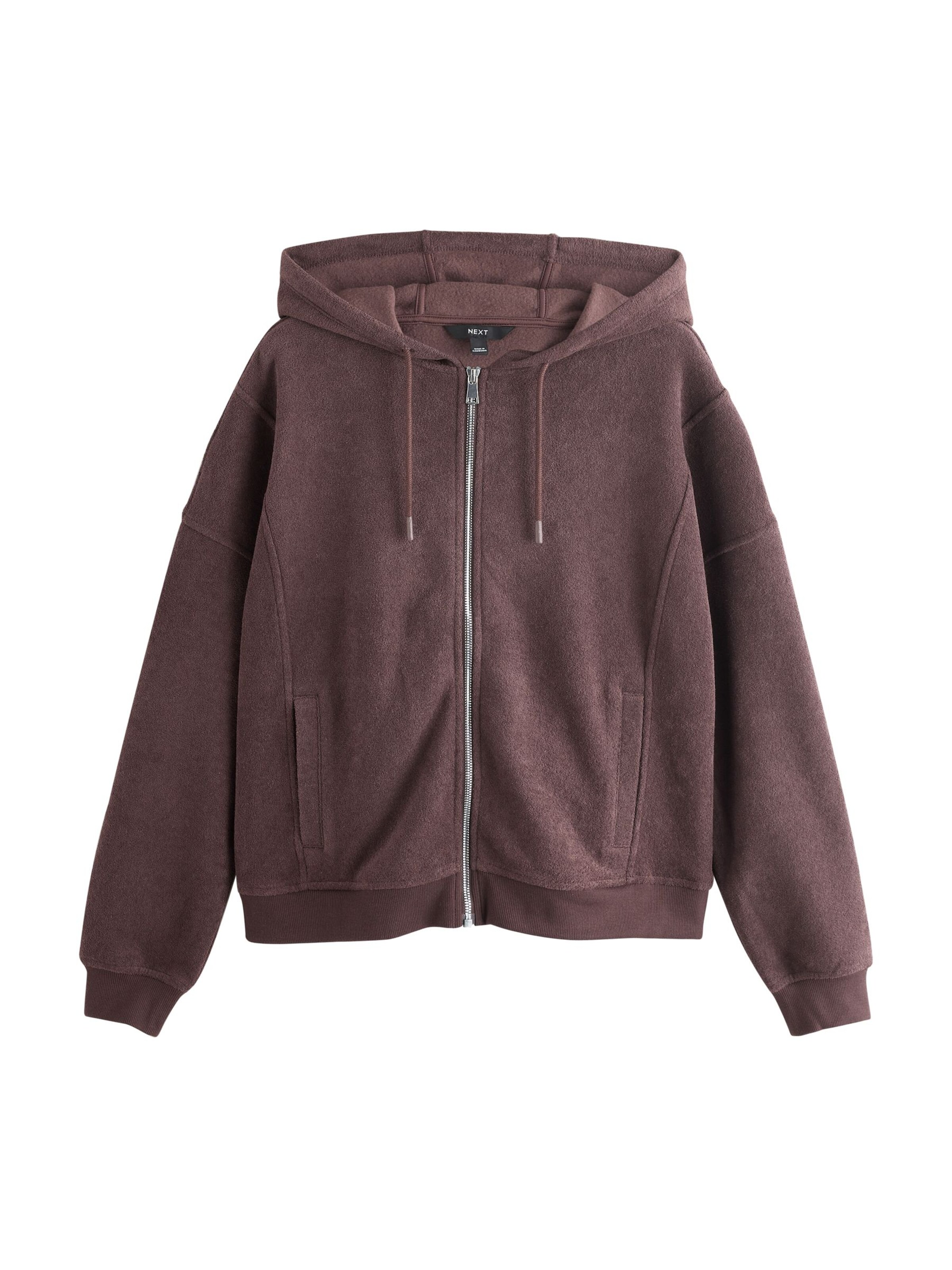 Next Fleece jas in de kleur Chocoladebruin, Productweergave