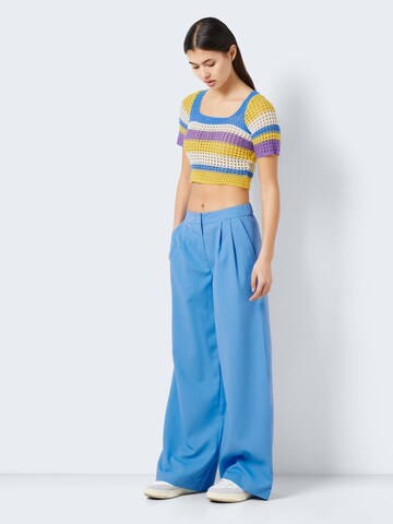 Noisy may Wide Leg Bundfaltenhose 'Jamie' in Blau