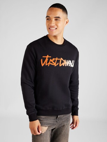 Just Cavalli Sweatshirt in Zwart: voorkant