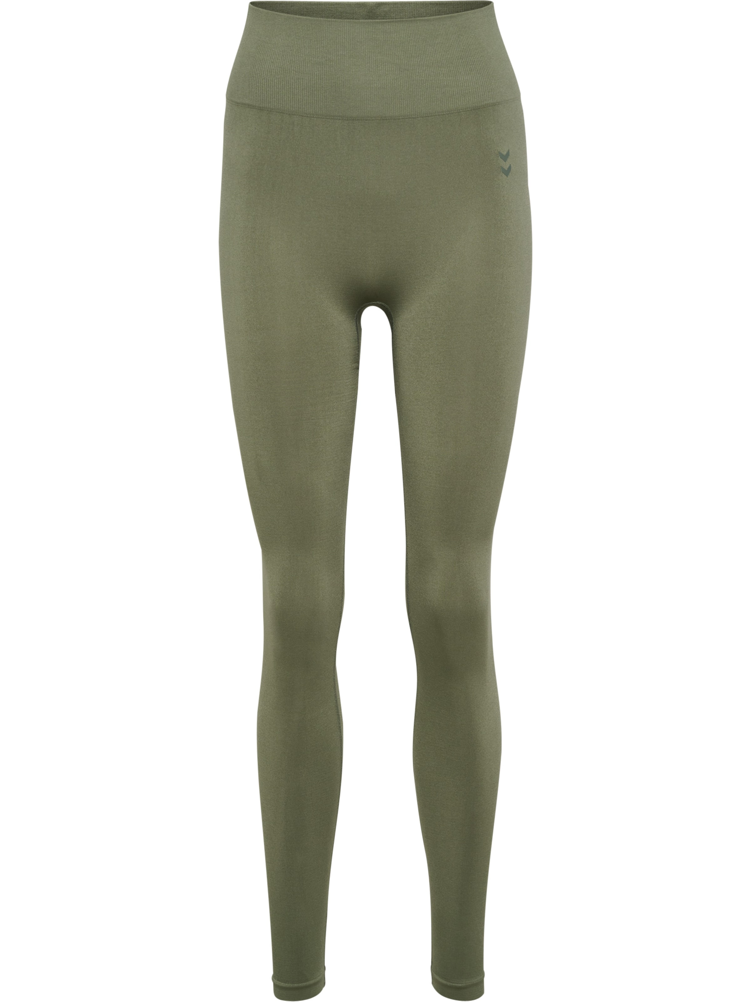 Hummel Skinny Sportbroek 'Flow' in Groen: voorkant