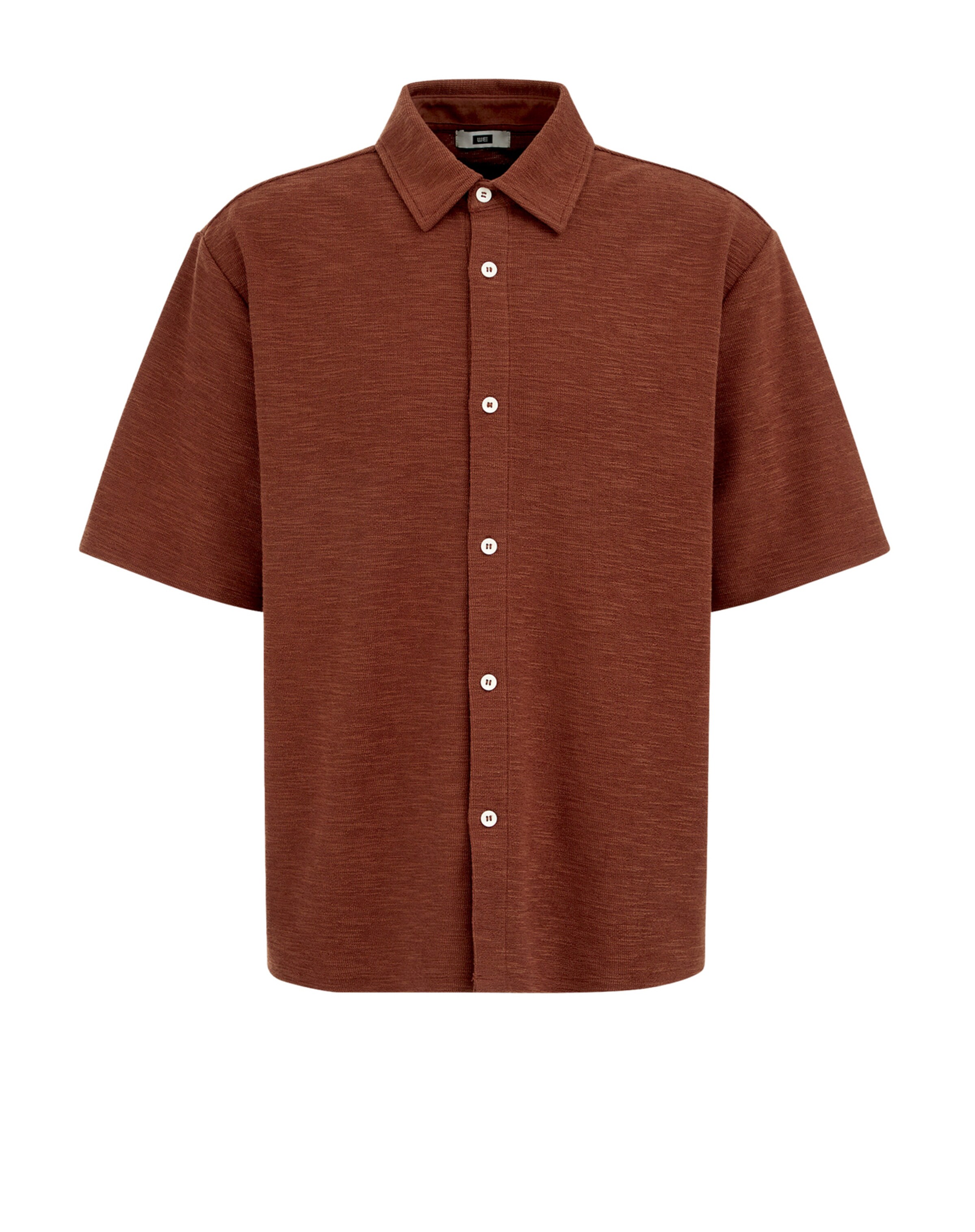 WE Fashion Comfort fit Overhemd in Bruin: voorkant