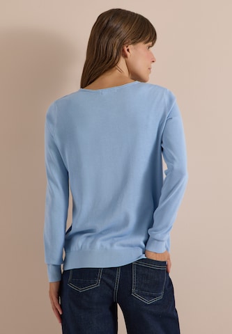 CECIL Basic Pullover mit Rundhals in Unifarbe in Blau