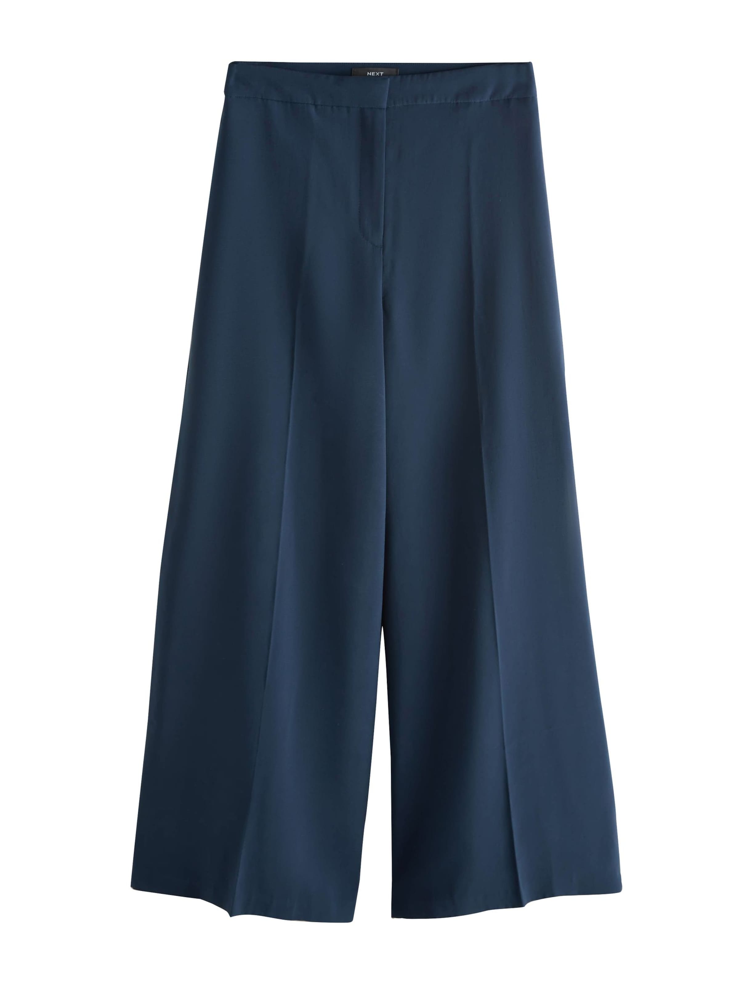 Next - Pierna ancha Pantalón de pinzas en azul: frente