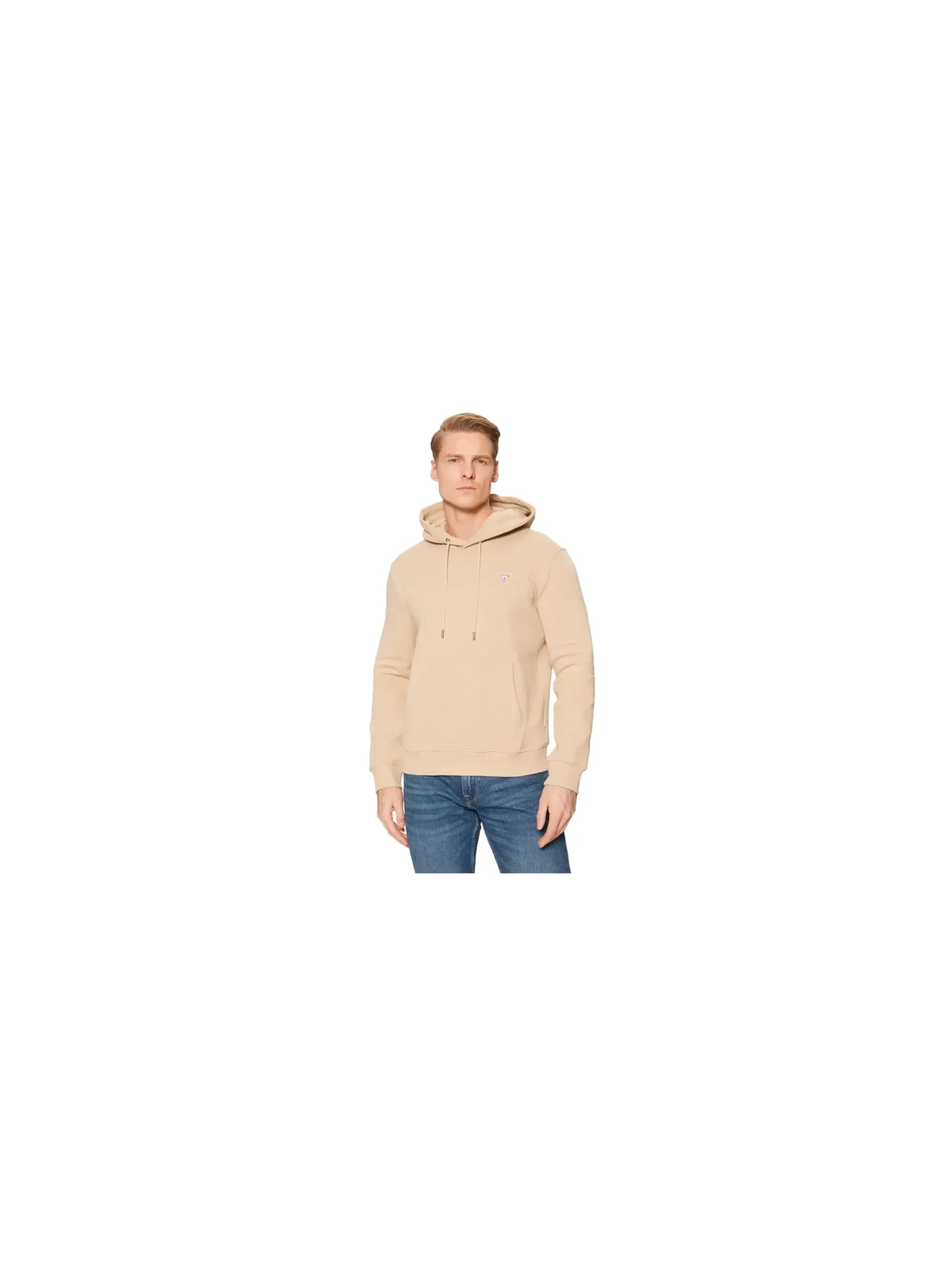 GUESS - Sudadera 'Mini Triangle' en beige: frente