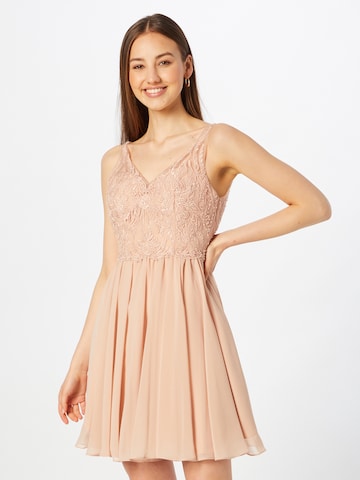Laona Cocktail Dress in Beige: front