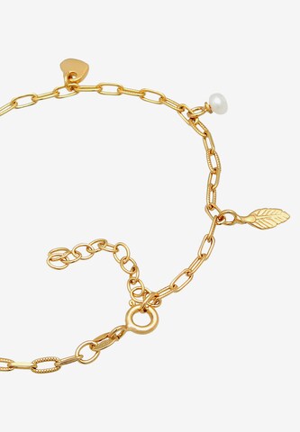 ELLI Armband Feder, Herz, Kreuz, Perle in Gold