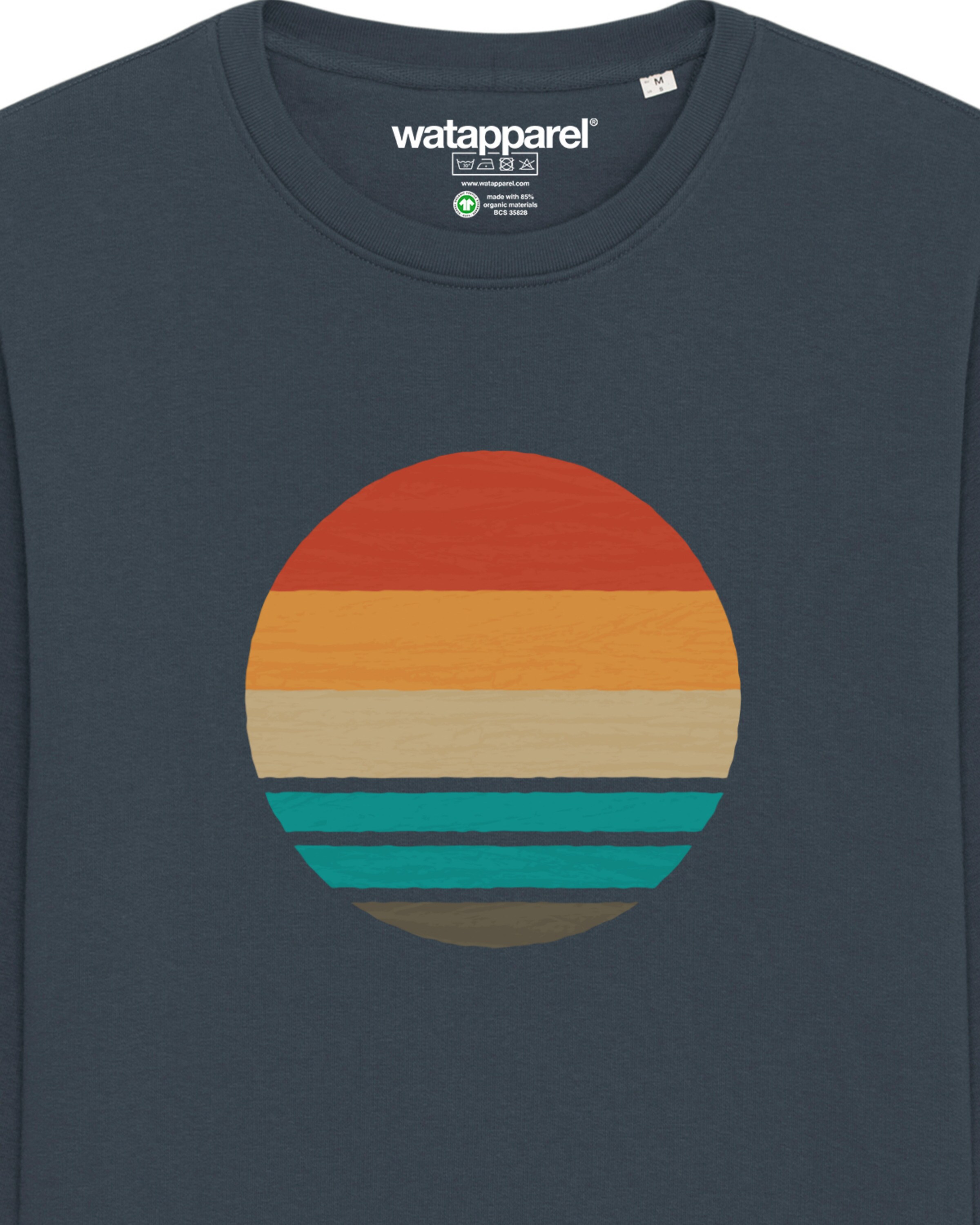 Sweat-shirt ' Retro Sunset Ocean ' Watapparel en gris