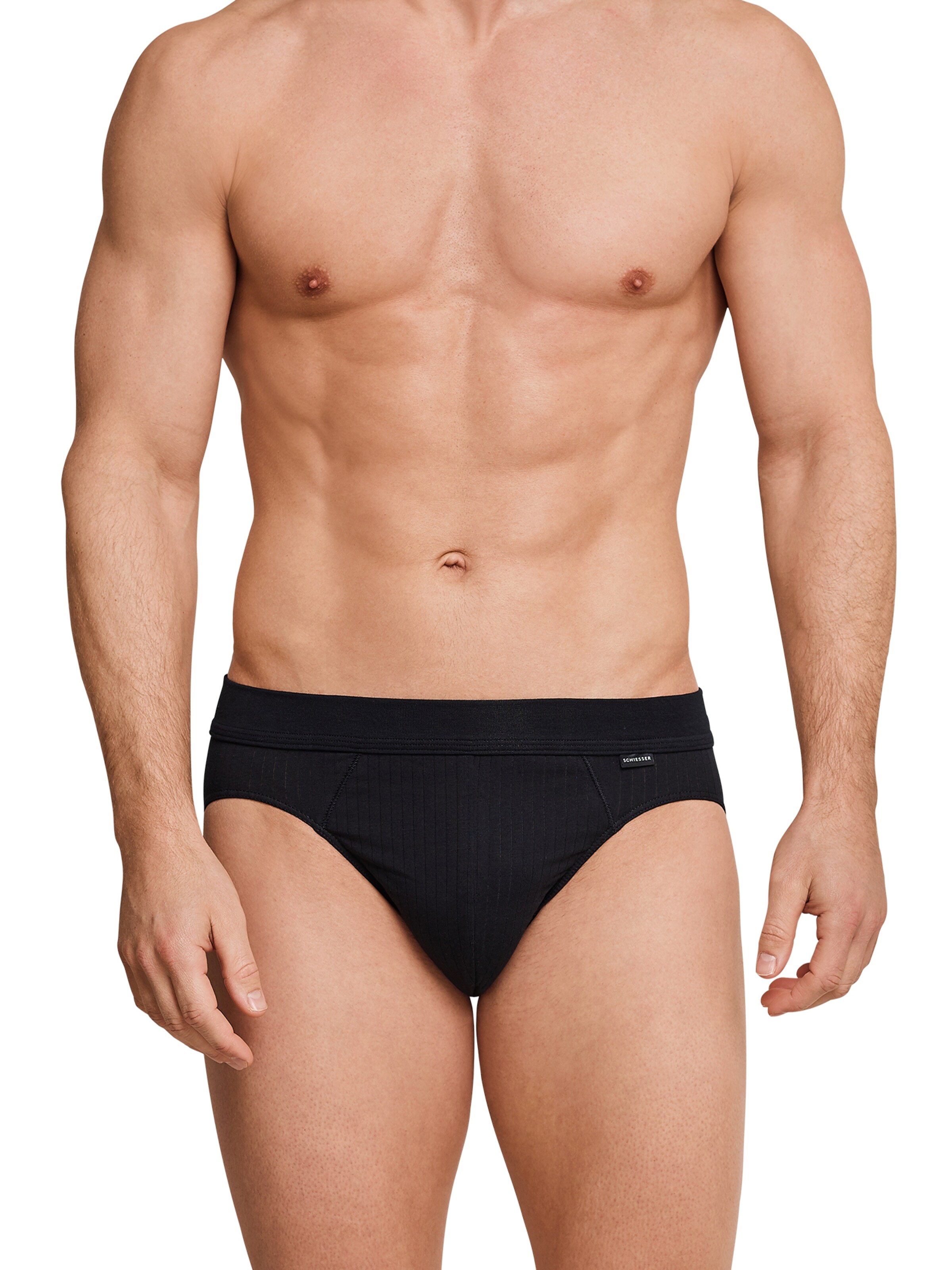 SCHIESSER Slip 'Authentic' in Schwarz: Vorderseite