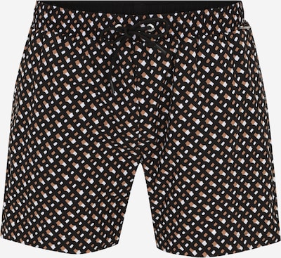 Maudymosi trumpikės 'Manu New' iš BOSS, spalva – tamsiai ruda / juoda / balta, Prekių apžvalga