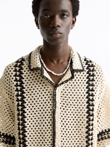 Pull&Bear Comfort fit Button Up Shirt in Beige