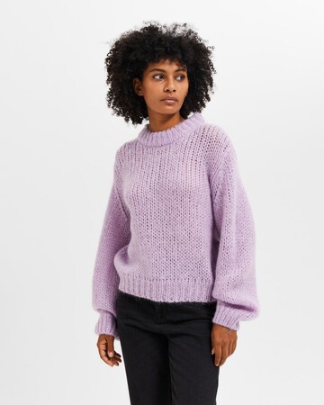 Pull-over 'Suanne' SELECTED FEMME en violet : devant