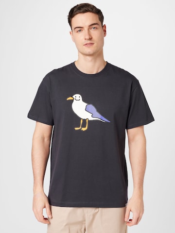 Cleptomanicx T-Shirt 'Smile Gull' in Schwarz: predná strana