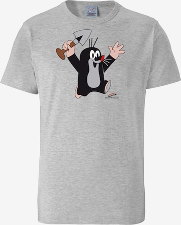 LOGOSHIRT Shirt 'Der kleine Maulwurf - Juhu' in Grijs: voorkant