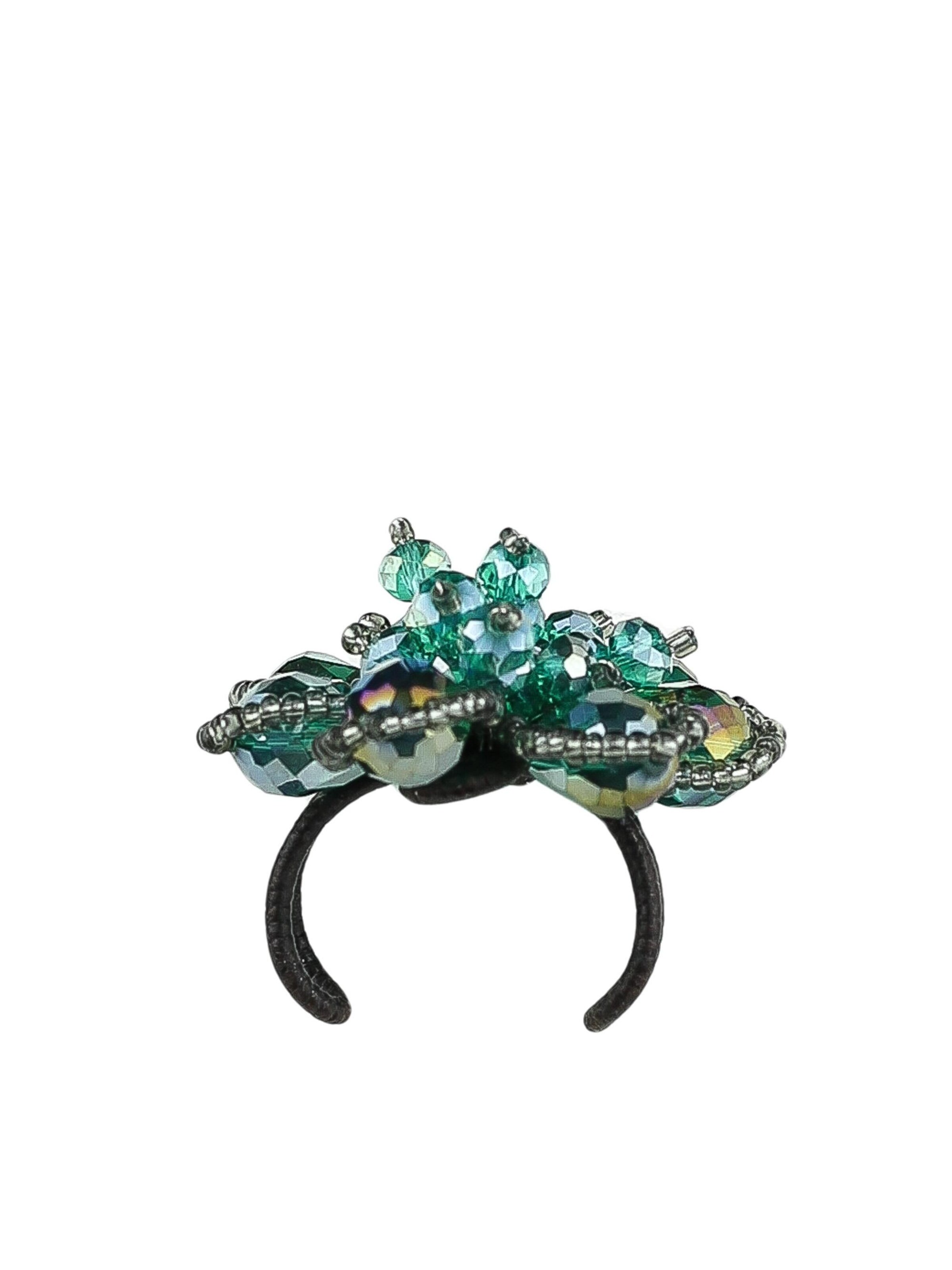 COLLEZIONE ALESSANDRO Ring 'Strassblüte' in Green