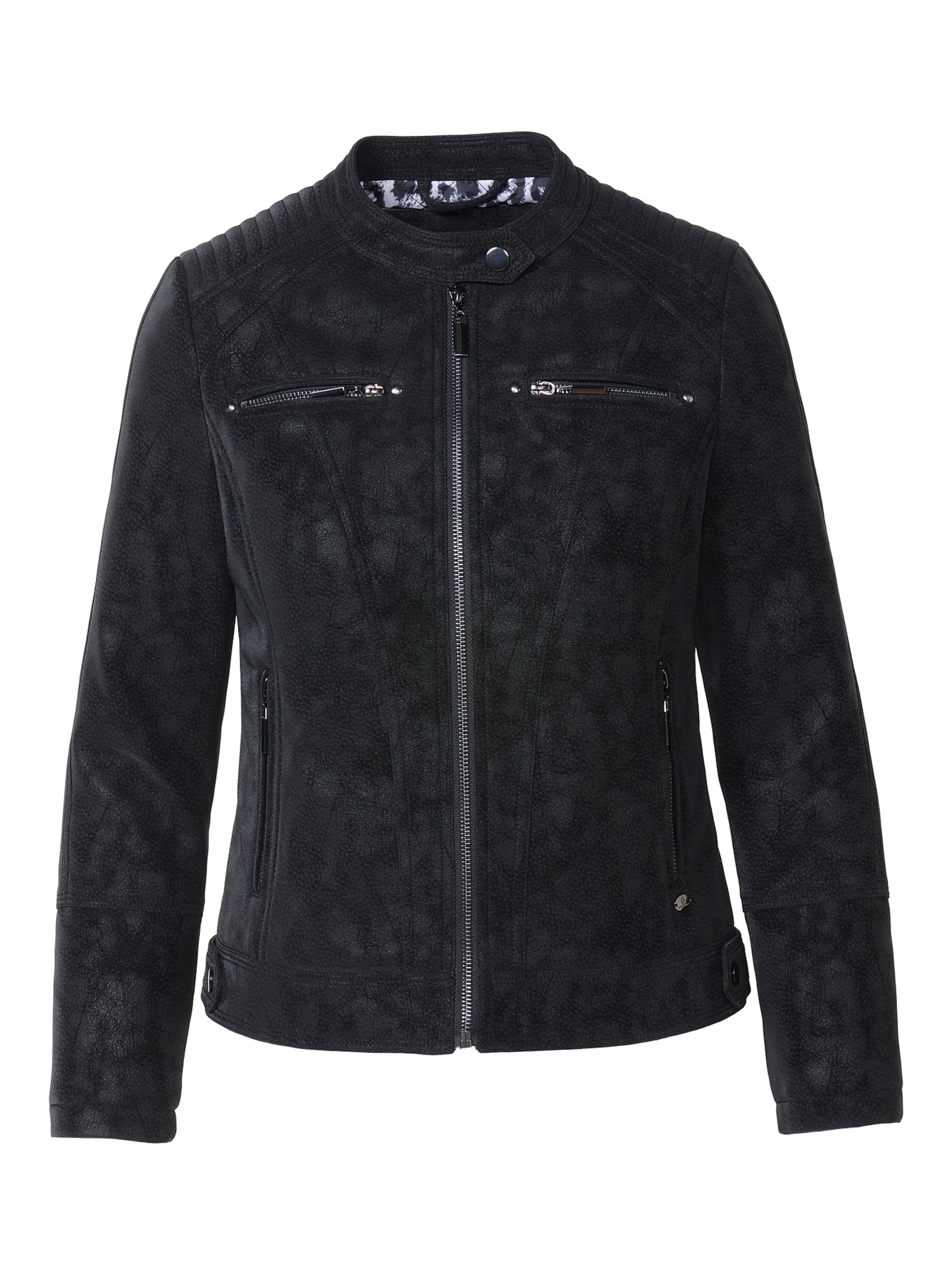 KOROSHI Φθινοπωρινό και ανοιξιάτικο μπουφάν σε μαύρο: μπροστά