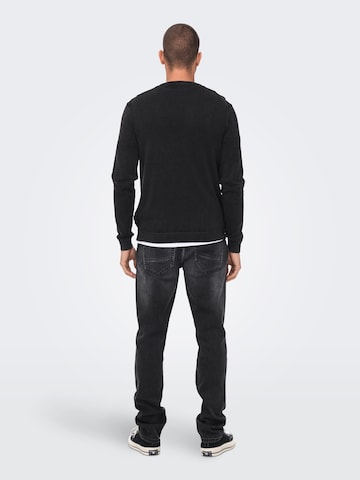 Only & Sons Sweter 'CLARK' w kolorze czarny