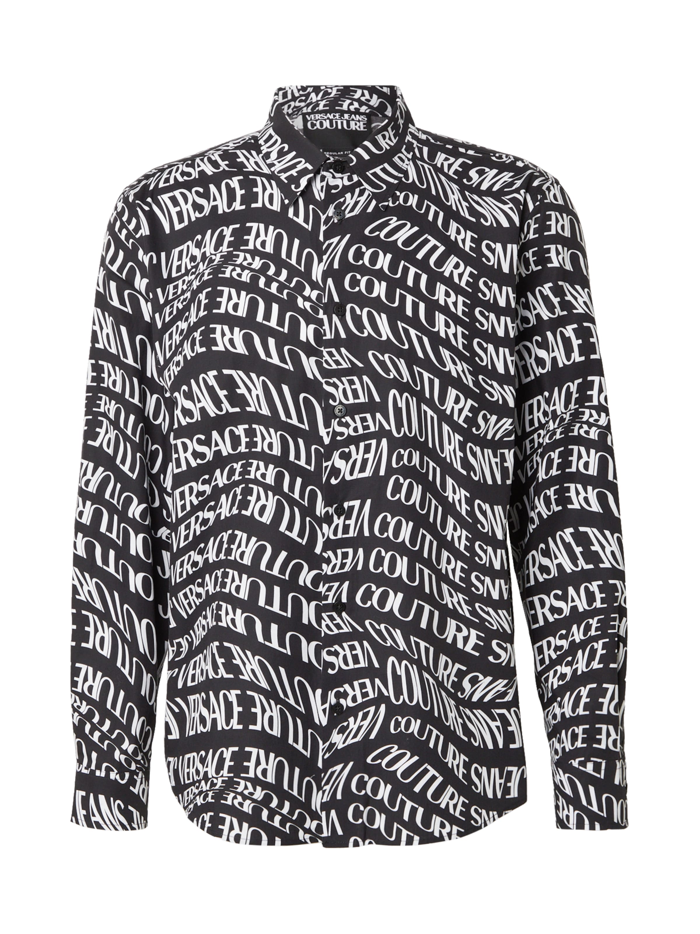 Versace Jeans Couture Классический крой Рубашка в Черный: спереди