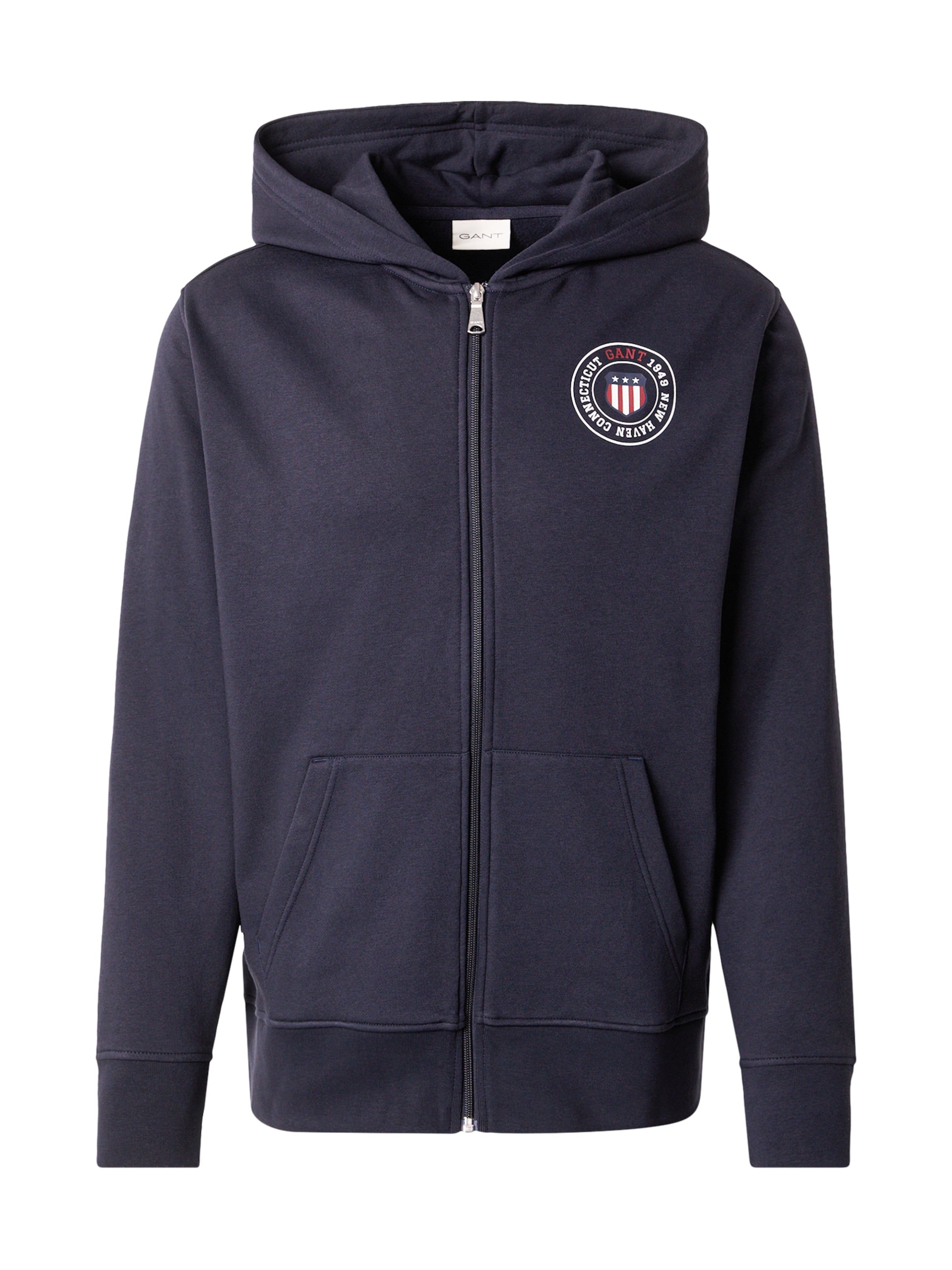 GANT Tepláková bunda - Modrá: predná strana