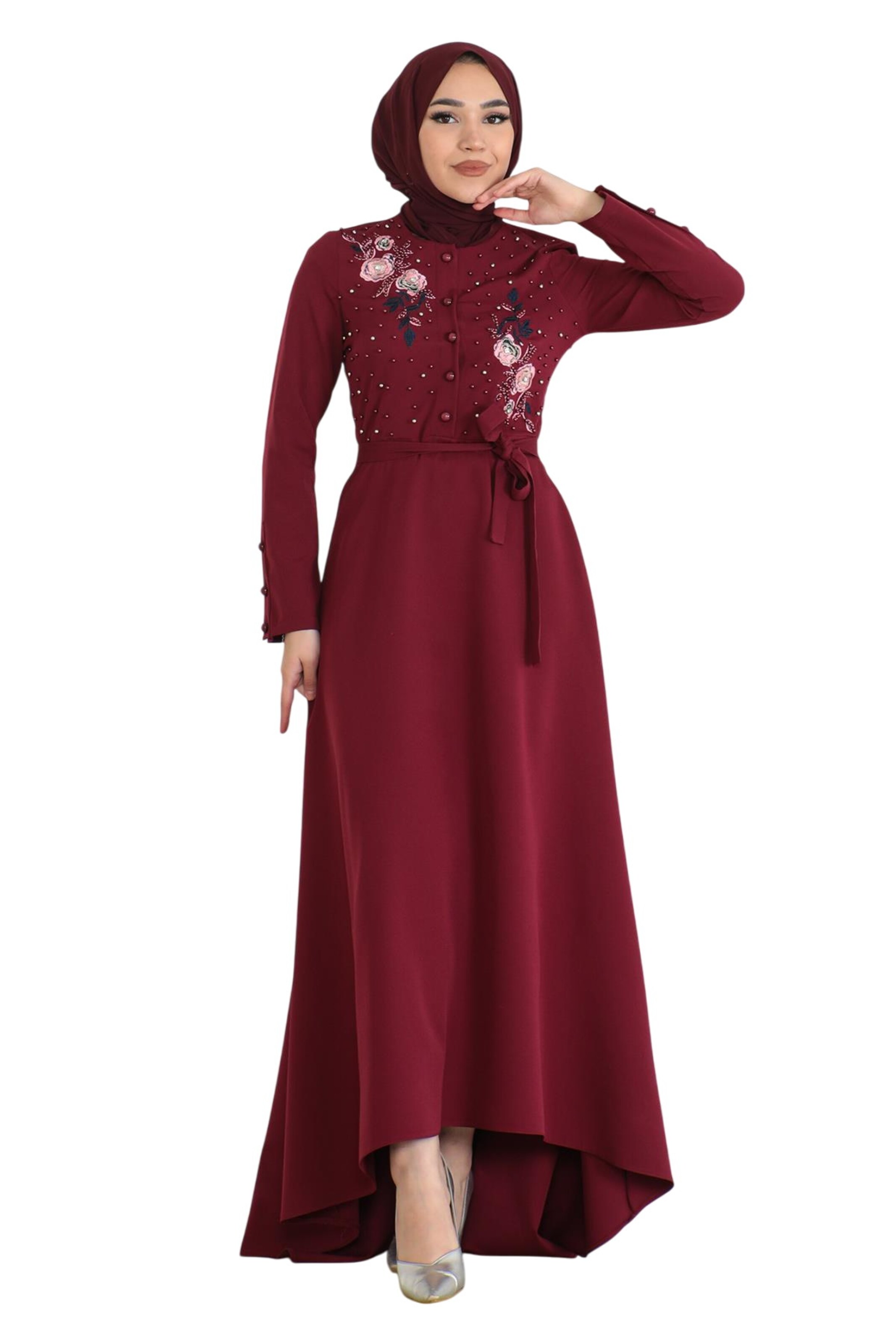 MODAMIHRAM Shirt dress in Red: front