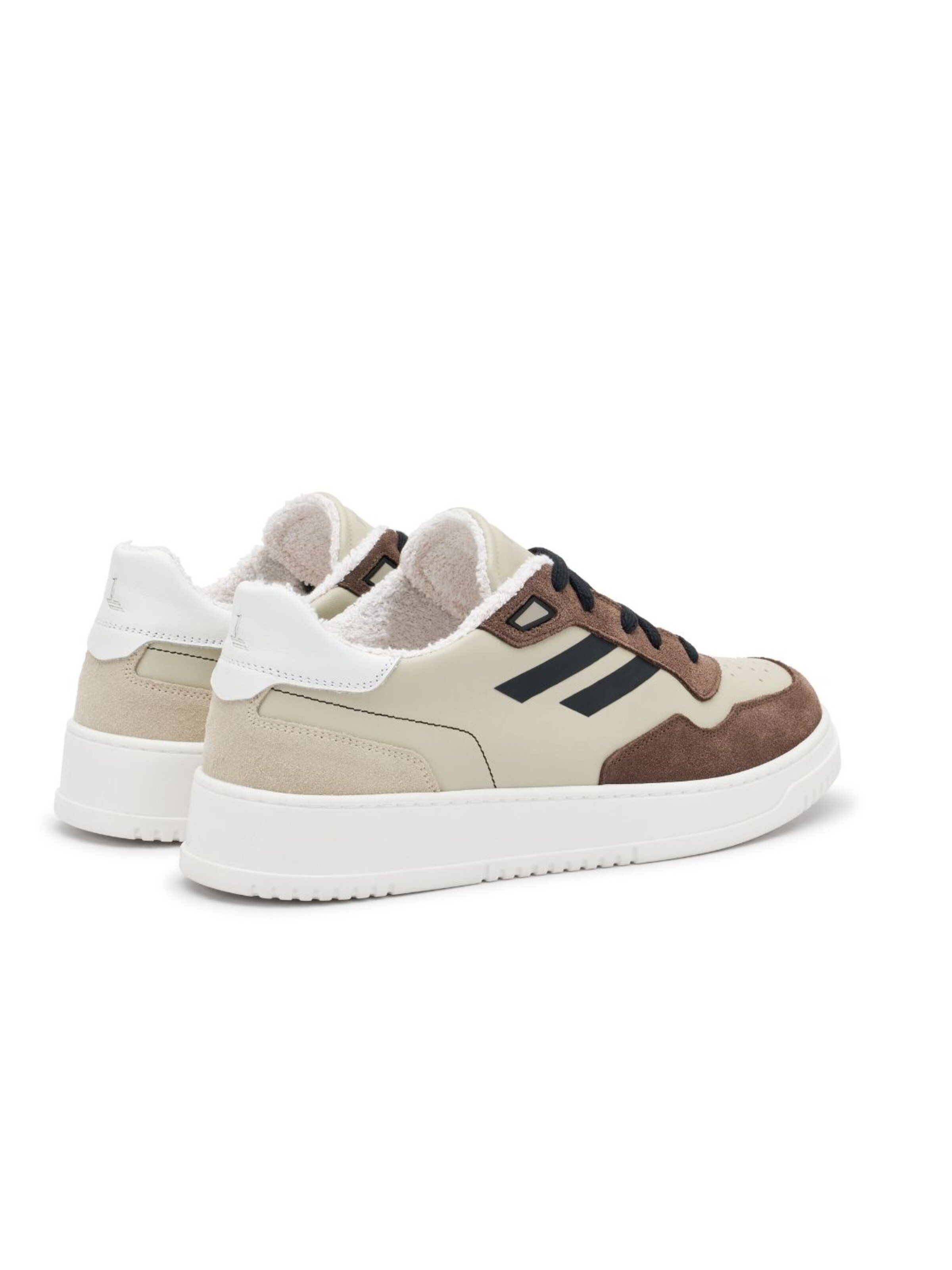 PR1MO Sneaker low 'Bianco Brillante' in Braun