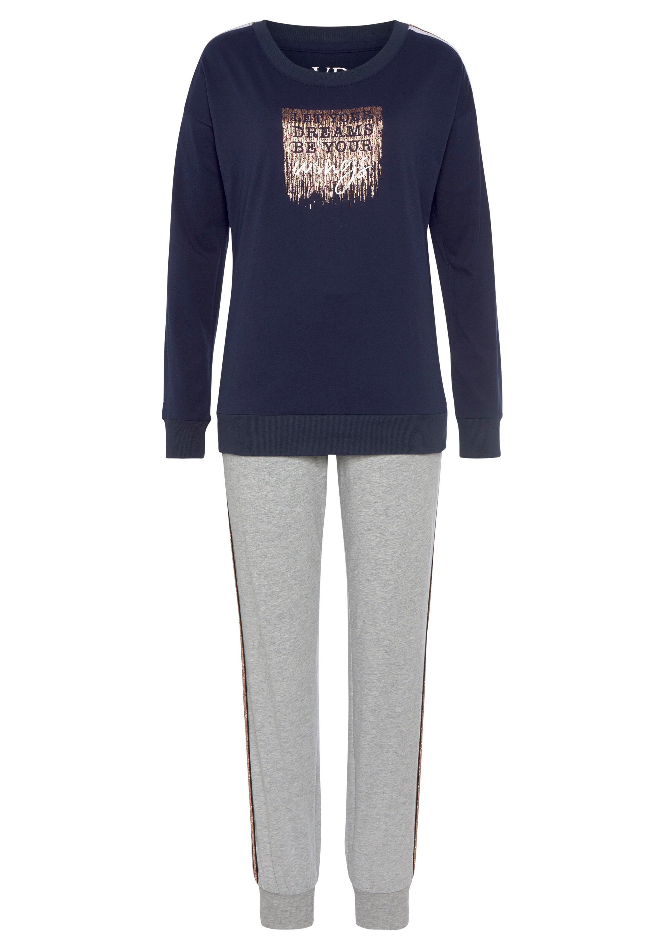 VIVANCE Pyjama 'Dreams' in Blau: Vorderseite