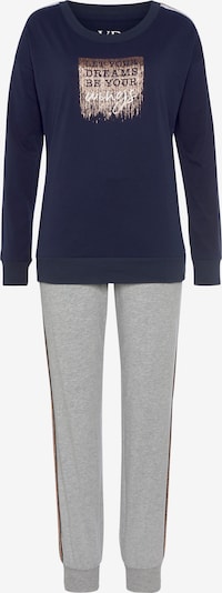 VIVANCE by LASCANA Pyjama 'Dreams' koossa M värissä tummansininen / pronssi / meleerattu harmaa / valkoinen, Tuotenäkymä