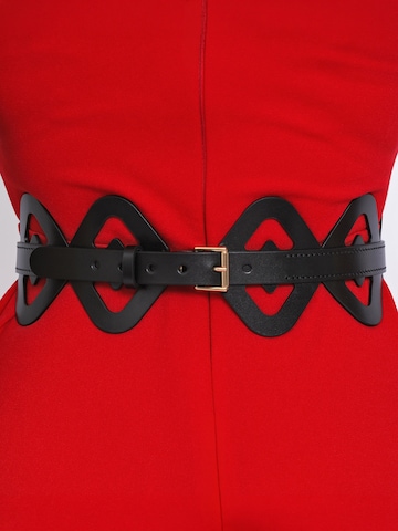 Haute Cuir Belt 'Diamond Cutout Belt' in Black