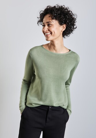STREET ONE Weicher Strickpullover in Grün: Vorderseite