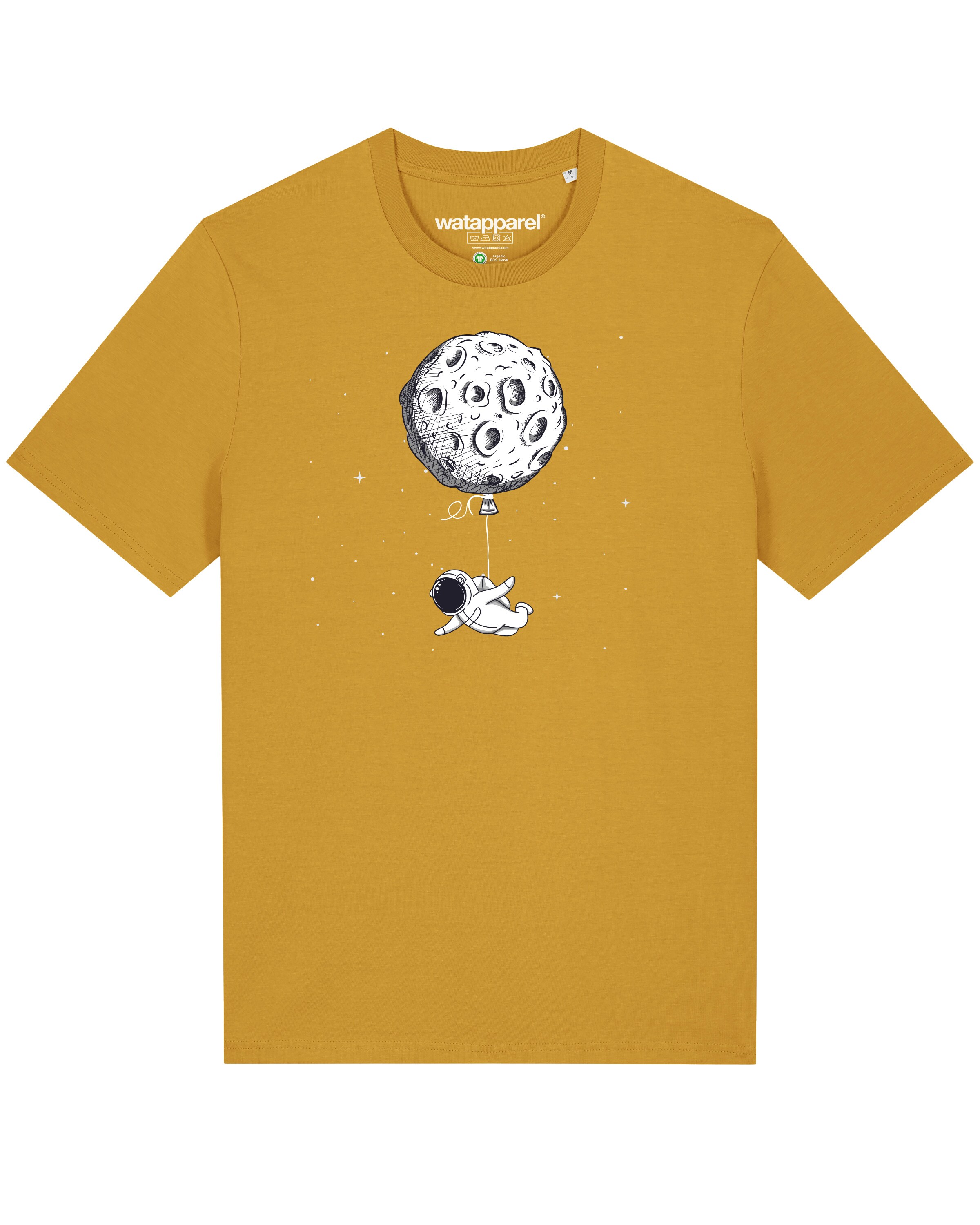 Watapparel Shirt 'Funny Spaceman' in Geel: voorkant