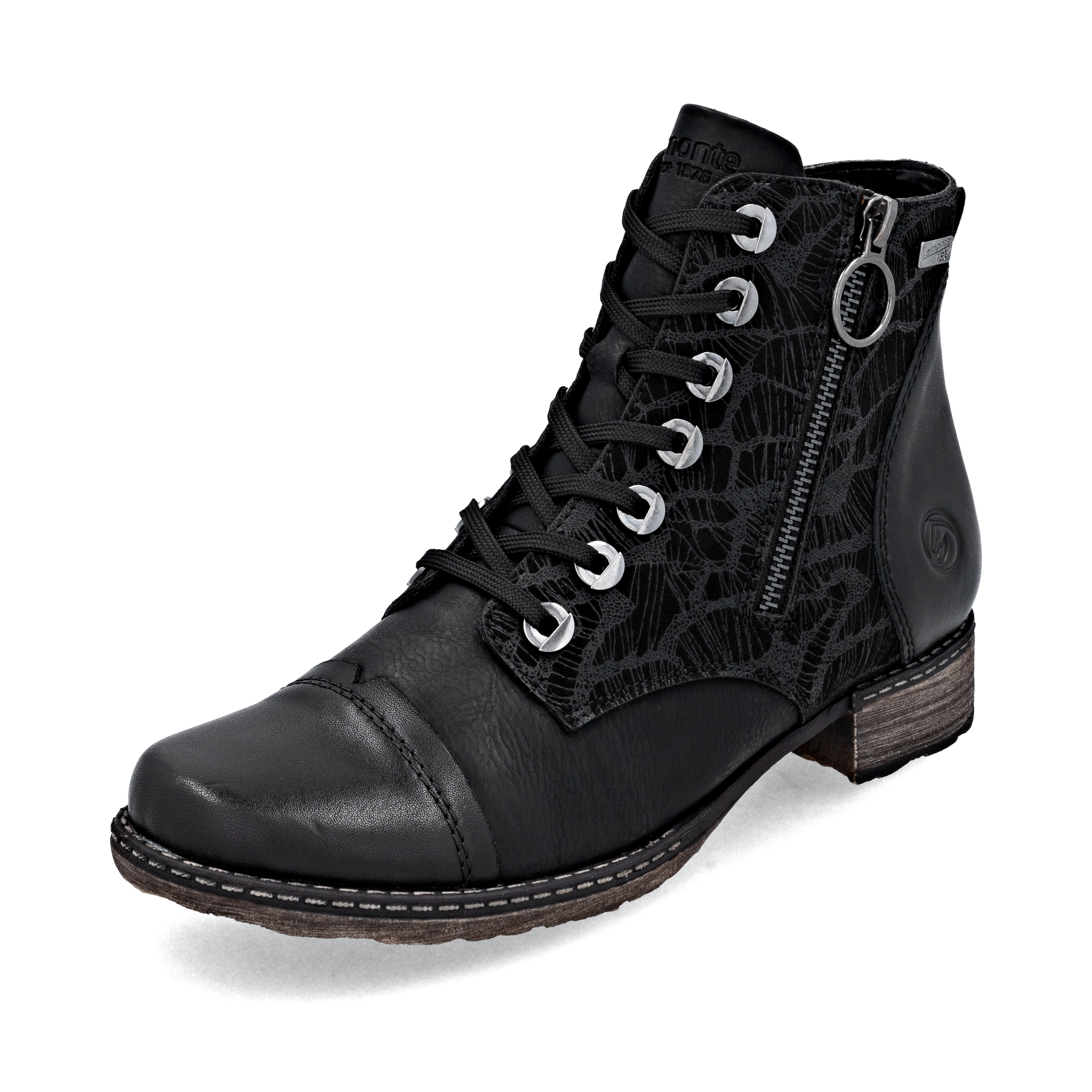 Bottines à lacets REMONTE en noir : devant
