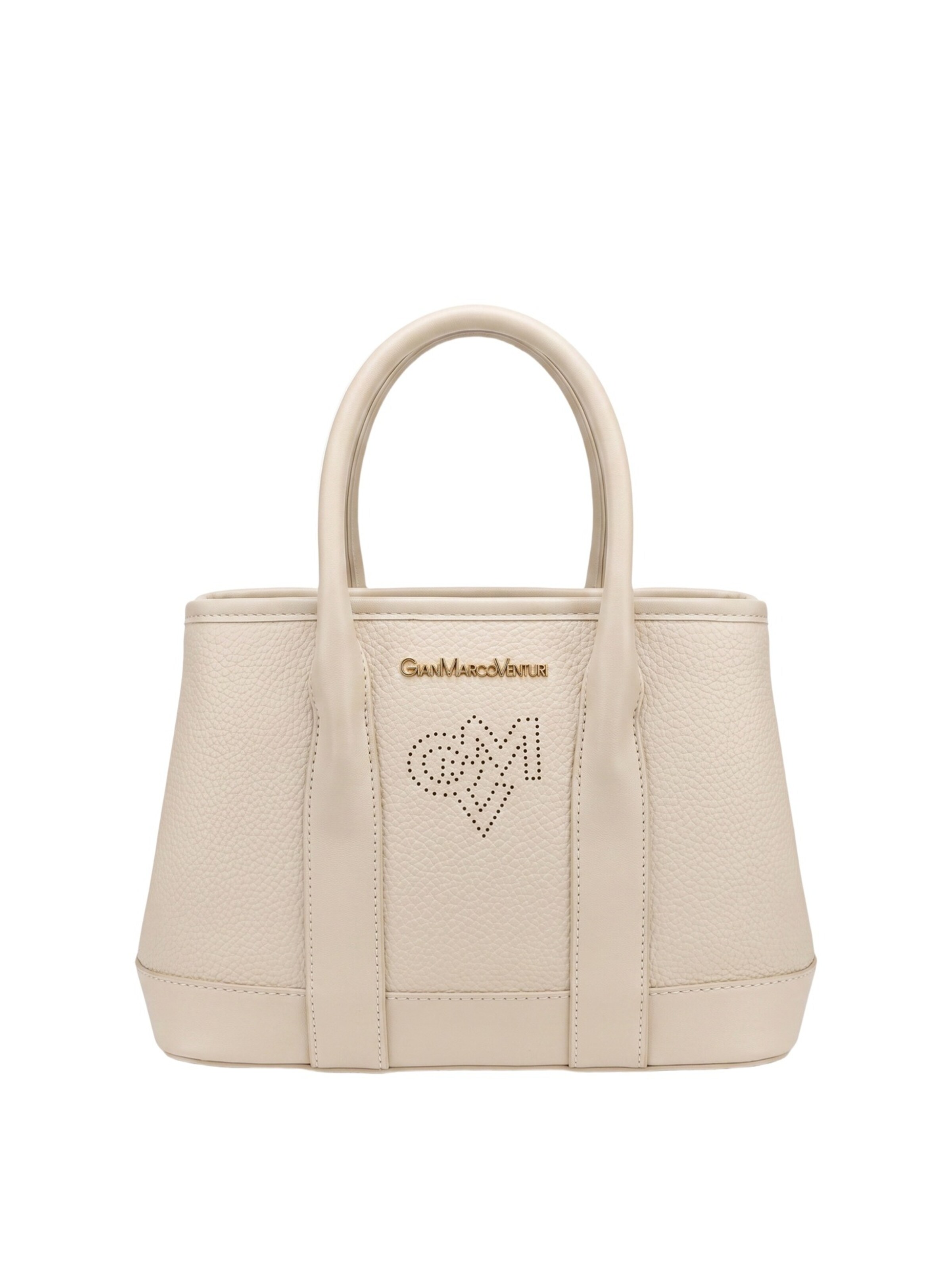Borsa a spalla 'Borsa a Spalla Donna PVC Gianmarco Venturi con Zip e Cuore' di GianMarco Venturi in beige