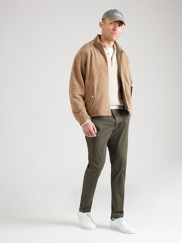 Coupe slim Pantalon chino 'LUCA' KnowledgeCotton Apparel en vert