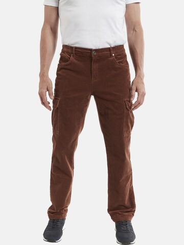 Loosefit Pantalon cargo 'Jarn' Jan Vanderstorm en marron : devant