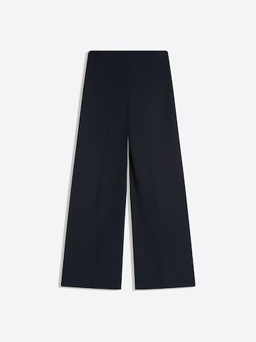 BershkaWide Leg/ Široke nogavice Hlače na crtu - plava boja