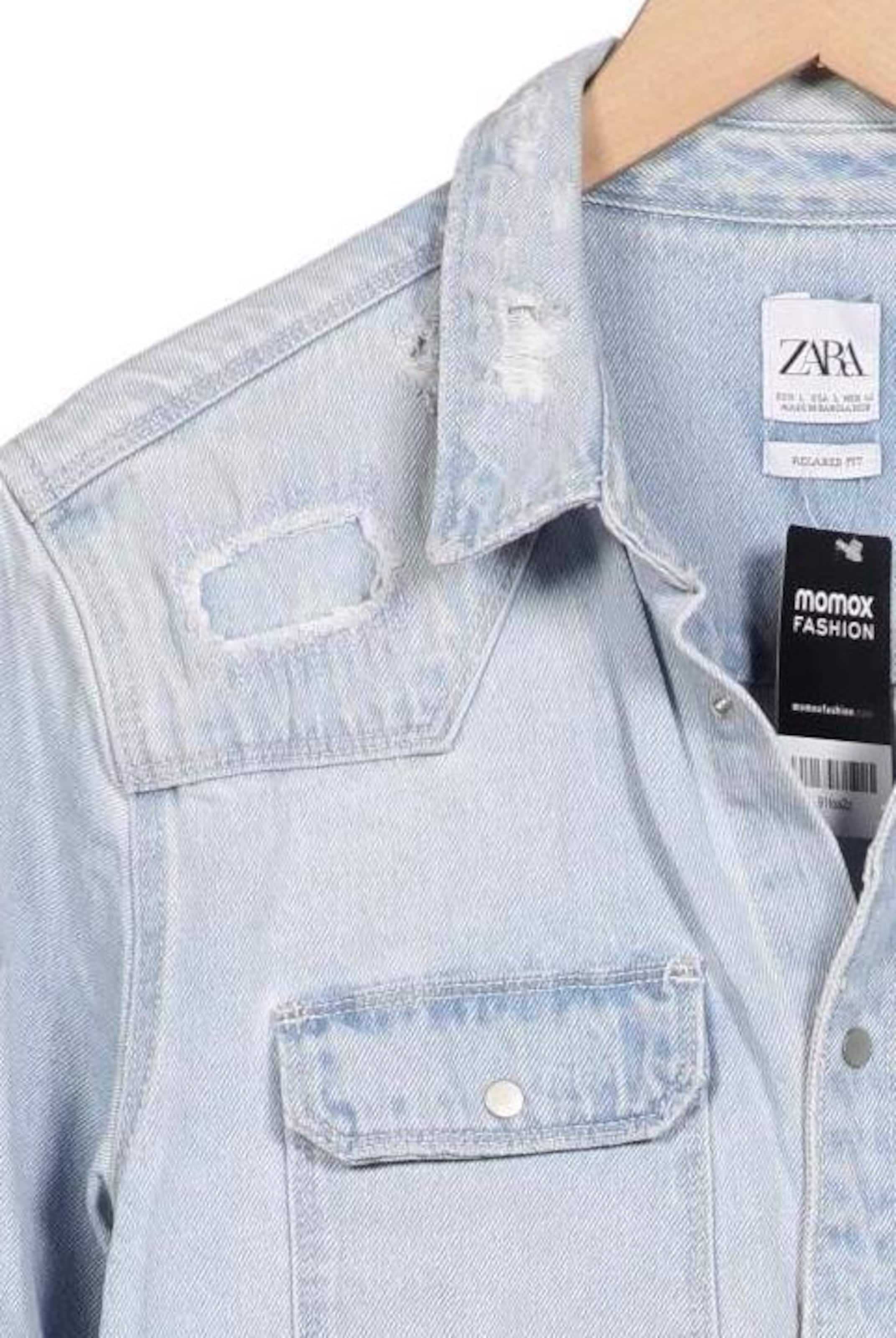 ZARA Jacket & Coat in L in Blue