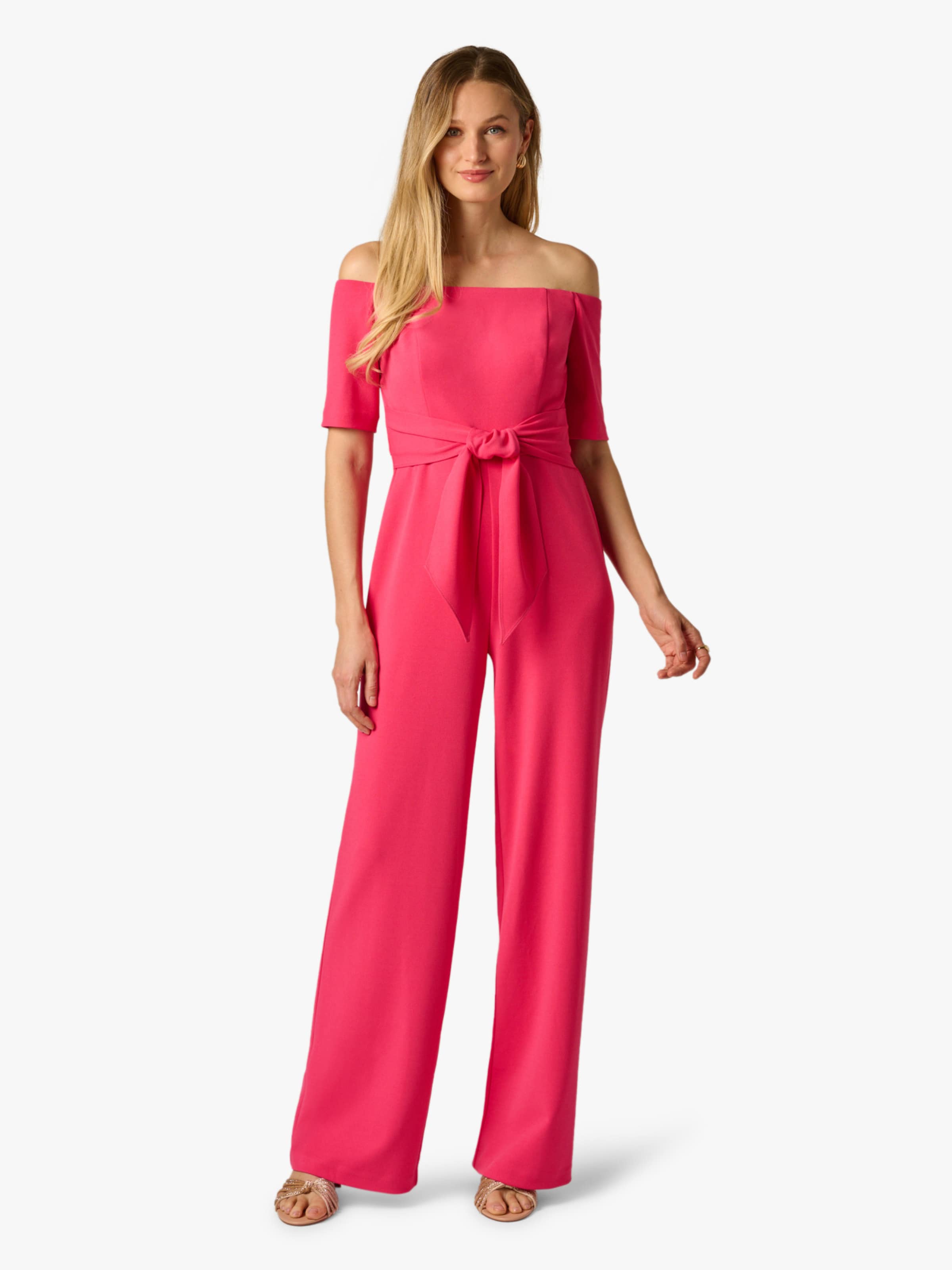 Adrianna Papell Jumpsuit 'Knit Crepe Tie Jumpsuit' in Pink: front